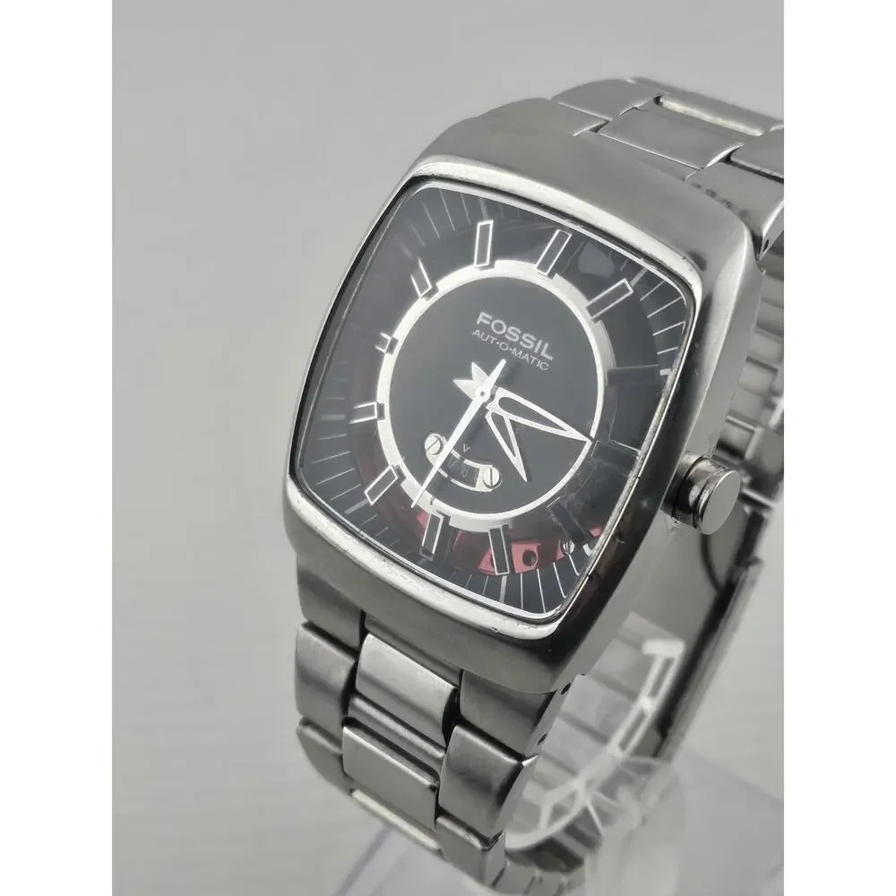 Rare Men's Fossil Arkitekt 21 Jewel Automatic FS4171 Watch Partial Skeleton Dial